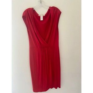 Alexis Taylor Women's Sleeveless Knit Shine Surplice Dress in Red; Size: M